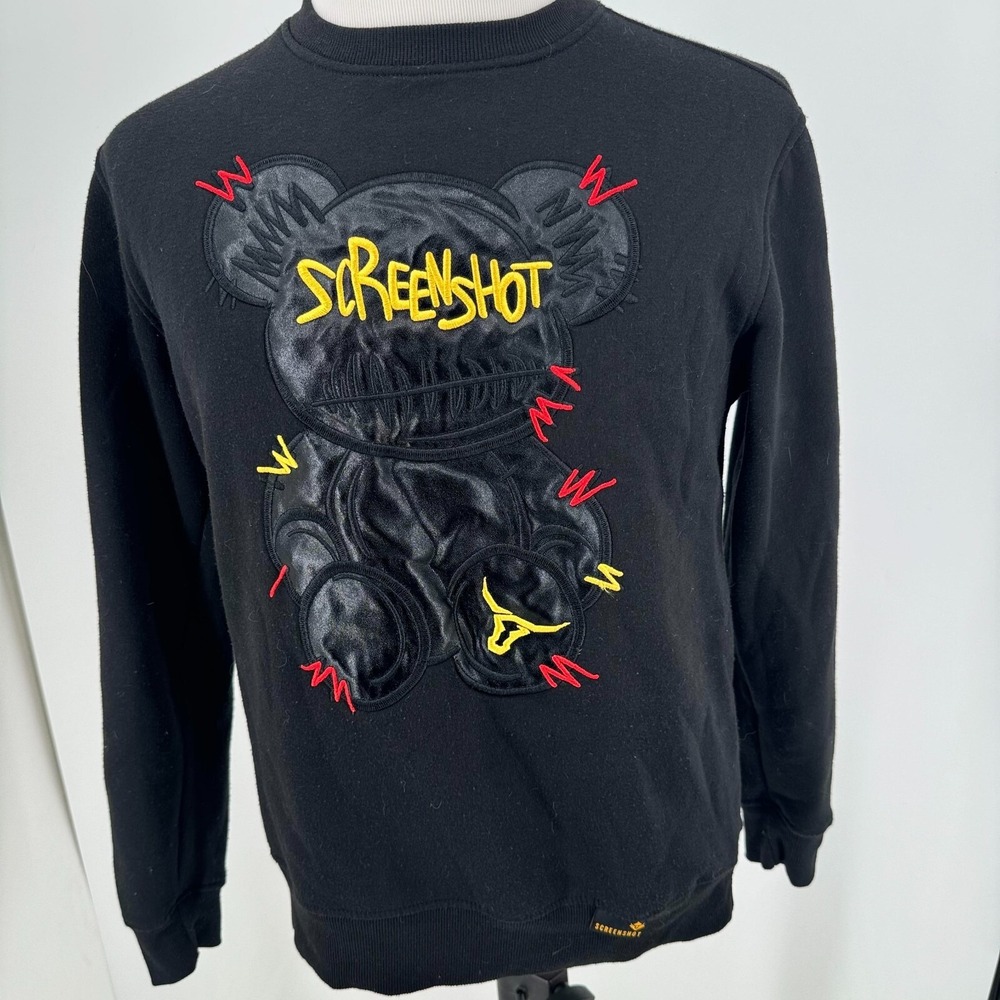 Screenshot Pullover Sweatshirt MENS Black Urban NYC Graffiti Hip Hop SIZE MEDIUM